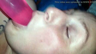 wife sucking double dildo