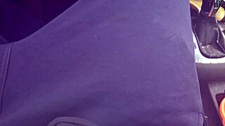 Busty French Stepmom Gropes Stepson's Cock in Car