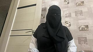 Syrian MILF in Sexy Panties Boldly Caresses Her Wet Pussy in a Steamy Solo.