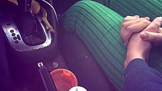 Busty French Stepmom Gropes Stepson's Cock in Car