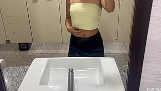 Public outing in miniskirt and panties