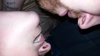 wife sucking double dildo