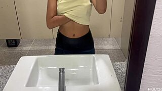 Public outing in miniskirt and panties