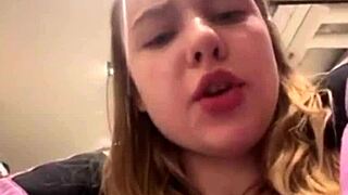 Emotional public stream of extreme fucking, squirting in changing room