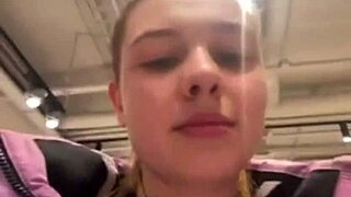 Emotional public stream of extreme fucking, squirting in changing room