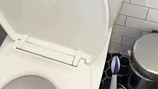 Roommate's thongs in bathroom make dick crazy hard