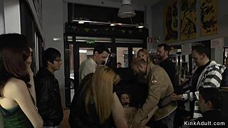 Clamped Anal Banged Slut in Public Outdoor