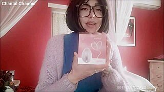 chantal explores her new toy in homemade glamour session