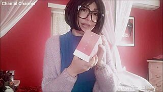 chantal explores her new toy in homemade glamour session