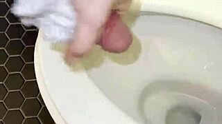 Roommate's thongs in bathroom make dick crazy hard