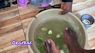 Seductive pedicure teaser at home