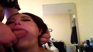 Stunning Sabrina Sinclair Gags on Deepthroat Blowjob