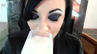 Hey, meet this goth babe with big natural tits in the milkshake maker casting! She's got tattoos and loves dirty talk 😘