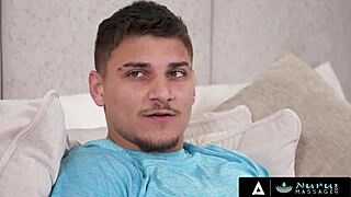 nuru massage with sexy masseuse rubbing on client before sex