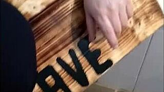 slave dominated with collar in bdsm pov