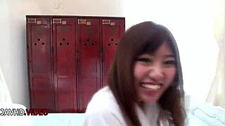 Shaved pussy teen Chisa Hoshino in hardcore fingering and blowjob