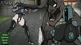 Robot sexual and cute friend bang outdoors in public. Wild sex unfolds in part 9.