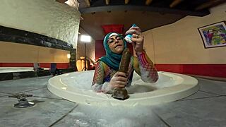 mia niqab enjoys a jacuzzi session with her partner
