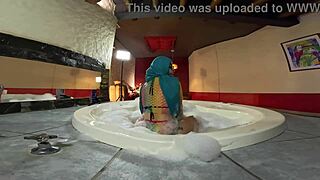 mia niqab enjoys a jacuzzi session with her partner