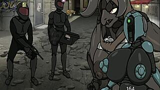 Robot sexual and cute friend bang outdoors in public. Wild sex unfolds in part 9.