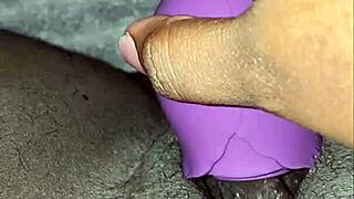 Ebony BBW plays with vibrator for intense squirting fun