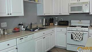 Charlee Chase Fucks Plumber and Gets Facial in Kitchen