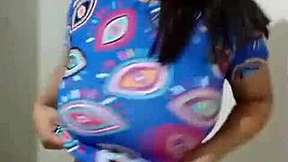 Blonde amateur dances and spits for boyfriend on cam.