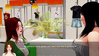 Big Tits Lesbian Plays with Shaved Pussy