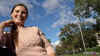 german scout interviews czech young jennifer for a real pickup street casting fuck.