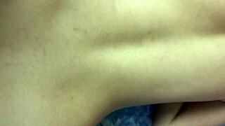 Cumshot explodes on my asian girl's back!