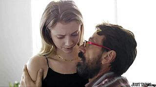 How Does My Cock Feel Inside You Now Blonde Petite 18+ Girl Sucking Pussy Hard