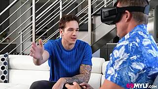 Stepson fiercely fucks his idiot stepdad's wife