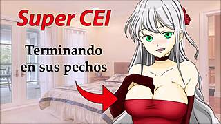super cei hentai en espa�ol limpiando el semen de sus pechos