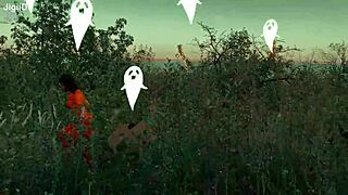 Velma Solves the Mystery in Costume with Scooby Doo Outdoors