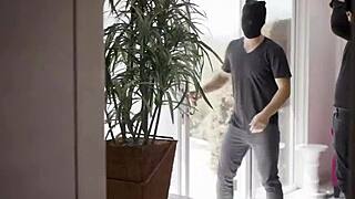 Hot blonde maid slammed hard in a wild threesome with deep action.