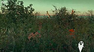 Velma Solves the Mystery in Costume with Scooby Doo Outdoors