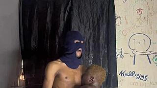 Ebony Babe with Huge Curved Dick Fucks Ass Hard