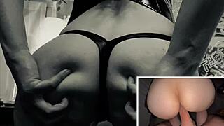 Blonde pornstar flaunts her bubble butt at the beach party.