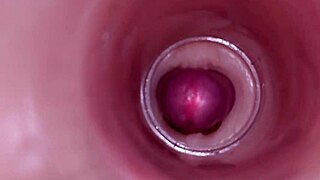 Female Insemination - Internal Camera Captures Deep Male Ejaculation