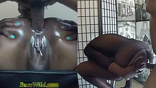 Barstool anal orgasm drips ghetto pussy