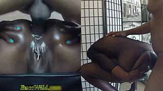 Barstool anal orgasm drips ghetto pussy