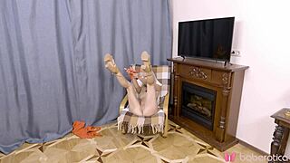 Jessika Blond intensely rubs her wet shaved pussy in stunning 4K