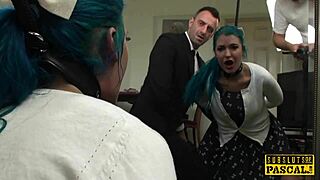 British Sub Gets Analized In Interracial Threeway! Face Fucking And Spitting!