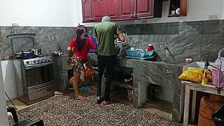 perverted neighbor shows her ass shaking while he's there