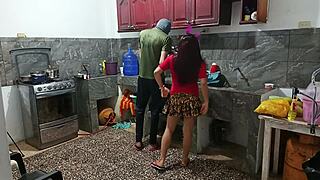 perverted neighbor shows her ass shaking while he's there