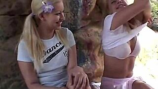 Little Summer Enjoys Outdoor Threesome Fun