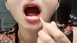 Girls have fun with voodoo doll, one slides up in pussy