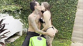 Pati couldn't resist the motorcycle owner.