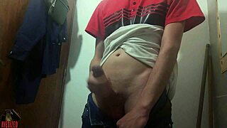 yes im at works bathroom masturbating again great cumshot