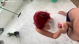 Maid cleans house with dick in mouth